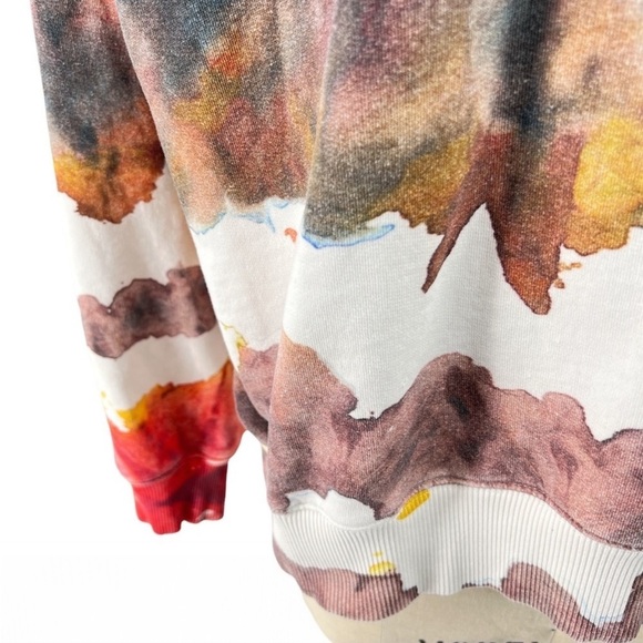 ACNE STUDIOS Yana Oil Paint Abstract Design Sweatshirt Oversized Size M - Picture 8 of 9